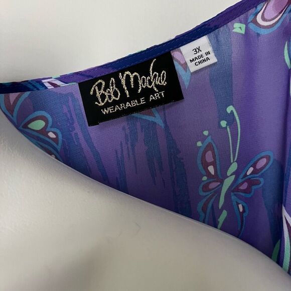 Bob Mackie Butterfly waterfall Top - Picture 5 of 8